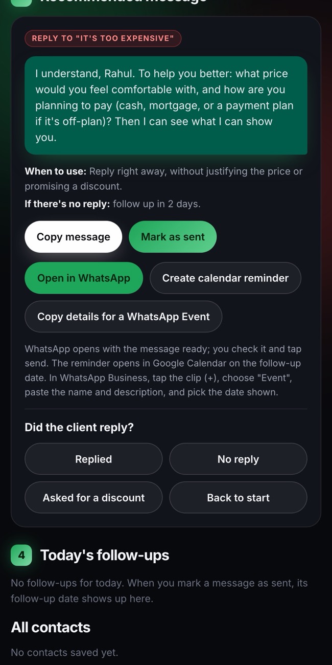 3. Copy or open in WhatsApp