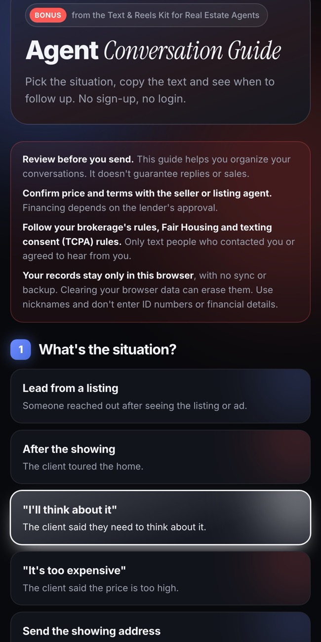 1. Pick the situation